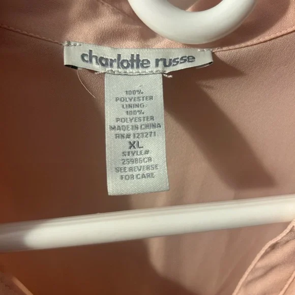 Charlotte Russe Pink Relaxed Tunic with Tie Front - Picture 9 of 10